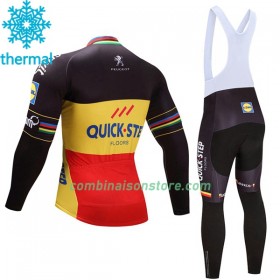 Maillot Cyclisme Hiver + Collant à Bretelles 2017 Quick-Step Floors Femme N002